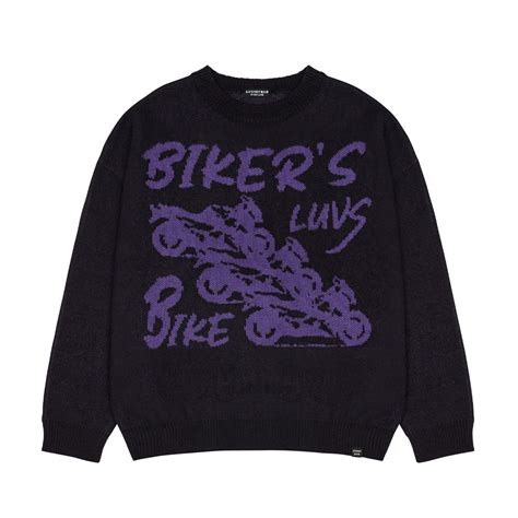 LUVISTRUE × atmos pink RC BIKE KNIT BLACK（ラブイズトゥルー × アトモスピンク RC バイク ニット ...