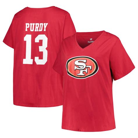 Women's Fanatics Brock Purdy Scarlet San Francisco 49ers Plus Size ...