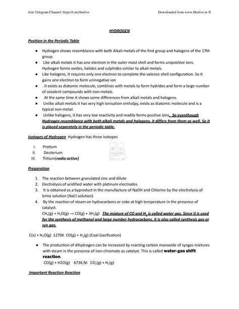 Hsslive xi chemistry unit 9 hydrogen azeezurahiman - HYDROGEN Position ...