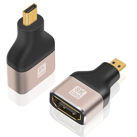 VOOCME 8k Micro HDMI to HDMI Adapter, Standard Micro HDMI Adapter 2.1 ...