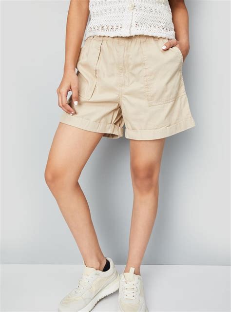 Buy Girls Solid Elasticated High Rise Shorts Online at just Rs. 499.0 ...