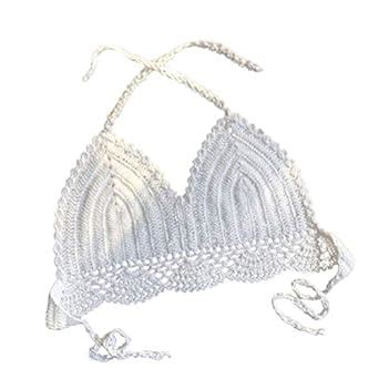 FENICAL Women's Handmade Cotton and chinlon Crochet Hollow Out Knit ...