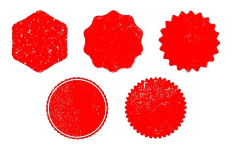 Hand painted grunge circle red round blob hand drawn with ink brush ...