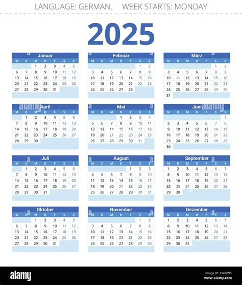 Printable Calendar 2025 Germany | Calendar Printable