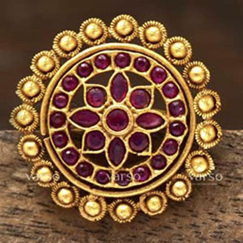 Varso Kempu Gold Polish Brass Adjustable Ring - 2036A – JewelEMarket