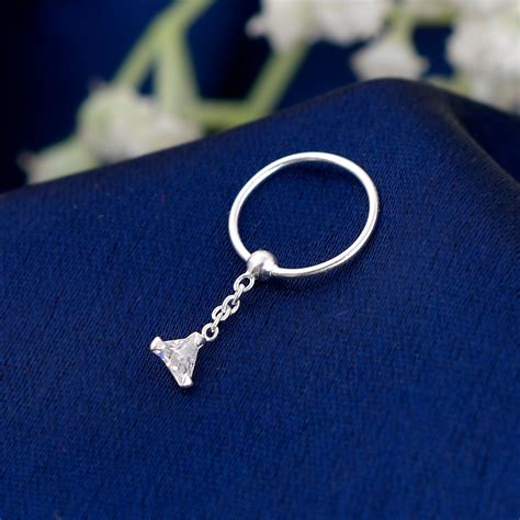 Sterling Silver 925 Tringle Charm Nose Ring - 10mm – NEMICHAND JEWELS