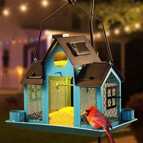Amazon.com : Solar Bird Feeders for Outdoors, Hanging Metal Mesh Wild ...