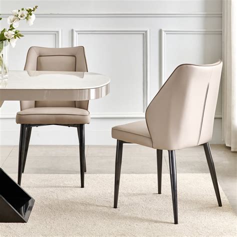 Buy Marcello NXT Set of 2 Faux Leather Dining Chairs - Beige from Home ...