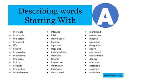 Describing Words That Start With I - EngDic
