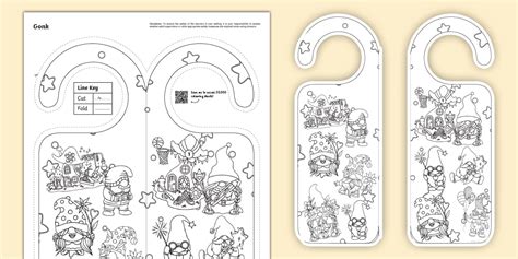 Gonk Colouring Door Hanger Worksheet (teacher made) - Twinkl