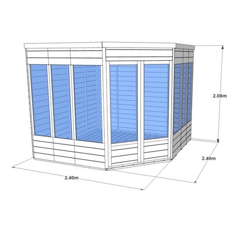 BillyOh Corner Summerhouse Log Cabin 8 x 8 Garden Storage Shed Wooden ...