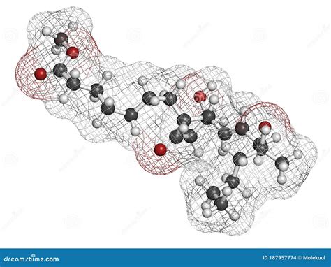Misoprostol Abortion Inducing Drug Molecule. Prostaglandin E1 PGE1 Analogue Also Used To Treat ...