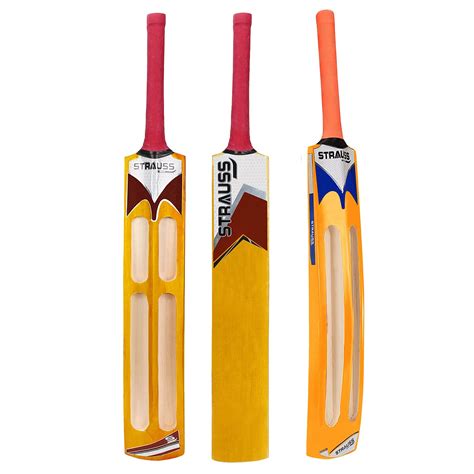 Strauss Supreme Scoop Tennis Cricket Bat, Full Duco, Yellow, (Wooden ...