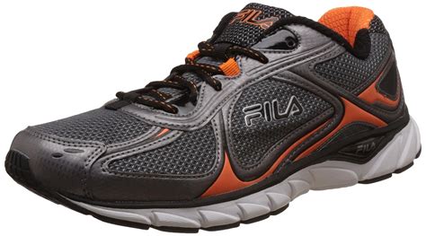 Buy Fila Men's Quadrix Castle Rock, Dark Silver and Vibrant Orange ...