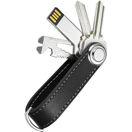 Key Organiser Compact Key Holder Leather Keychain, Hand-Crafted Smart Key Organizer, Folding ...