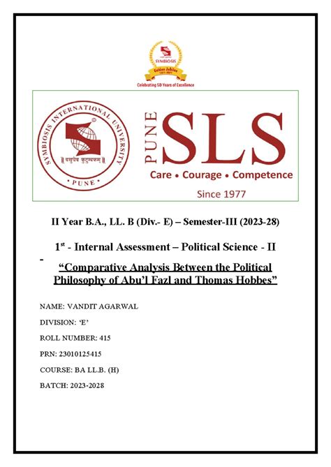 Abul Fazl and Thomas Hobbes - II Year B., LL. B (Div.- E) – Semester ...