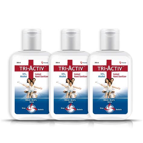 Tri-Activ 72% Alcohol Based Instant Hand Sanitizer – (250 ml)- Pack of ...