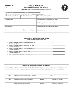 NJ A-5052-TC 2022-2026 - Fill and Sign Printable Template Online