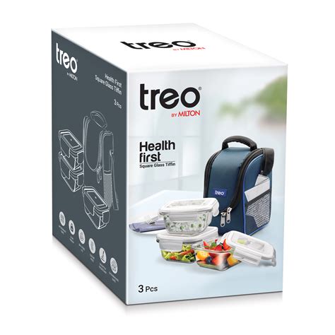 Buy Health First Tiffin Square Container, Glass - Treo by Milton