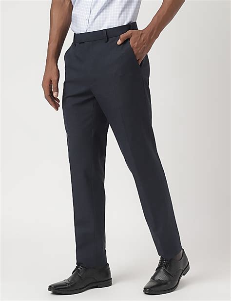 Buy Tailored-Fit Bi-Stretch Textured Trousers at Marks & Spencer