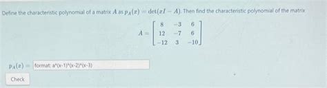 Image result for Characterisitc Polynomial Matrix