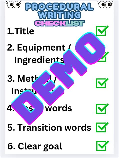 Image result for Procedure Writing Checklist