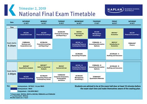 SOLUTION: National final exam timetable trimester 2 2019 - Studypool
