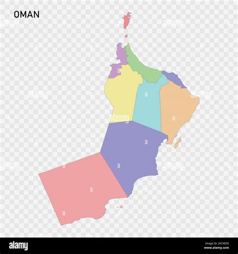 Isolated colored map of Oman with borders of the regions Stock Vector Image & Art - Alamy