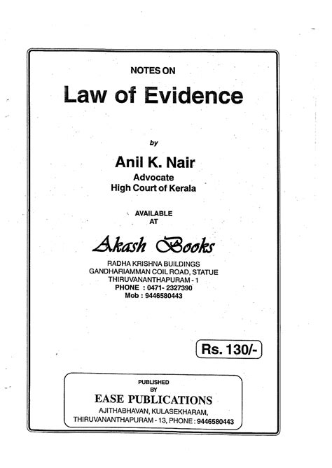 Law of evidence-1 - Its text book notes - 3 year /5 year LL.B. - Studocu