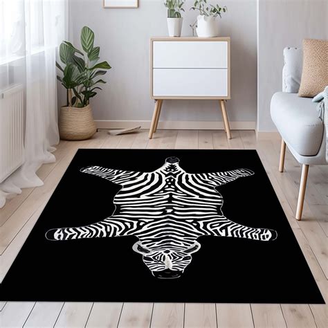 Zebra Cowhide Design Rug, Zebra Print Rug, Cowhide Design Rug, Genuine ...