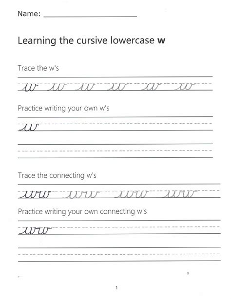 W Cursive Cursive Writing Letter W | ReadingVine.com