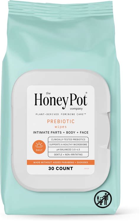 Amazon.com: The Honey Pot Company - Prebiotic Feminine Wipes - Herbal Infused Feminine Hygiene ...