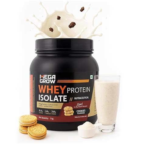 Megagrow Whey Protein Isolate – Cookies & Cream Flavor | 25g Protein ...