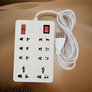 TOOLART 8 Sockets 2 Switches(Cord Length 2 Meters) 8 Socket Extension ...