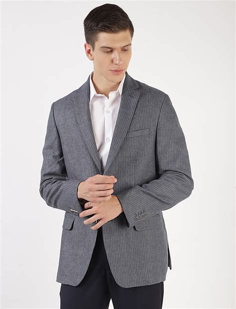 Buy Linen Mix Striped Lapel Collar Blazer at Marks & Spencer