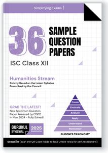 Gurukul By Oswal 36 Sample Question Papers for ISC Humanities Stream ...