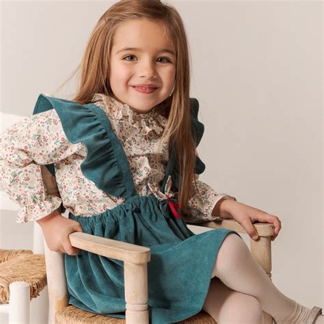 Belan - Green corduroy dress & shirt set | ヨーロッパこども服｜loulou EMIU ルルエミュ