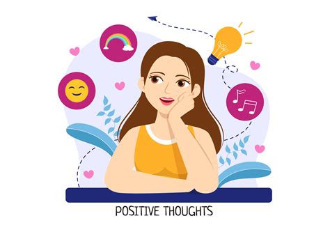 positivos pensamientos vector ilustración con pensando positivo como un mentalidad en ...
