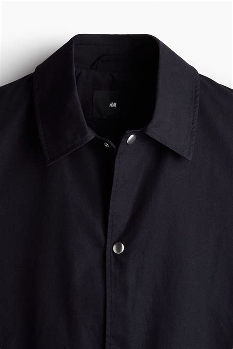 Regular Fit Canvas coach jacket - Navy blue - Men | H&M IN