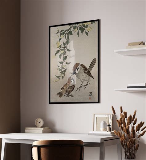 Buy Birds and Plants 1900 1936 by Ohara Koson, Sparrow Bird Art ...