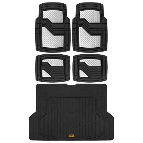 Caterpillar Diamond Steel Heavy-Duty Rubber Floor Mats & Cargo Trunk ...