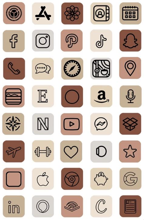 app icons brown