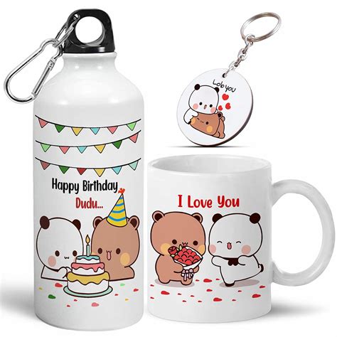 Buy Bubu Dudu Love Gift for Birthday/Anniversary Sipper Water Bottle ...