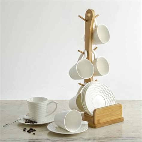 Buy Rhodes Arista Porcelain Textured 13-Piece Tea Set with Stand from ...