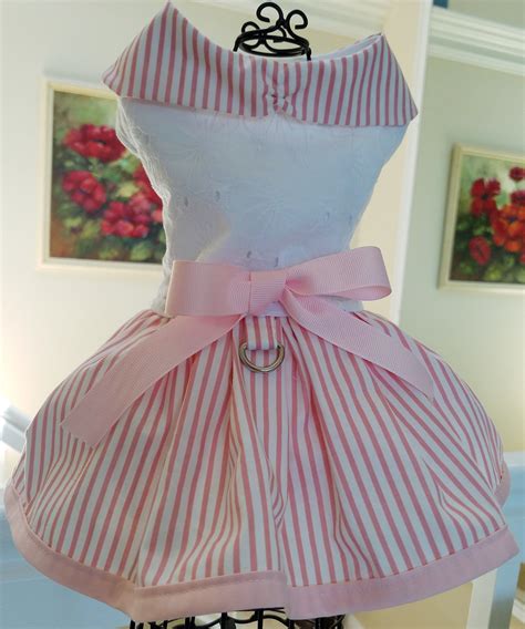Pretty Pink & White Dog Dress Harness ~fancy Dog ~puppy ~pet Fashion ~cute Dog Clothes ~dog ...