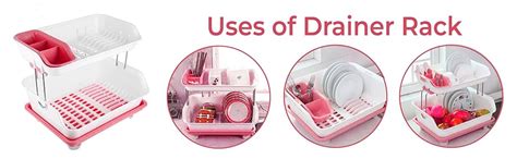 Buy SmartSlide Unbreakable 2 Tier Dish Drainer Rack with Detachable ...