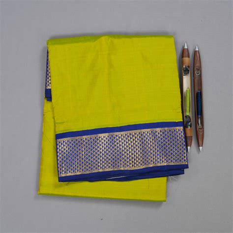 Hayagrivas Fluorescent Green Handloom Kanjivaram Ten Yards Silk Saree ...