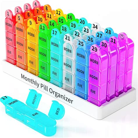 Amazon.com: Odaro Monthly Pill Organizer 4 Times a Day, 30 Day Pill ...