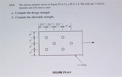 Solved 3.4-3 The tension member shown in Figure P3.4-3 is a | Chegg.com