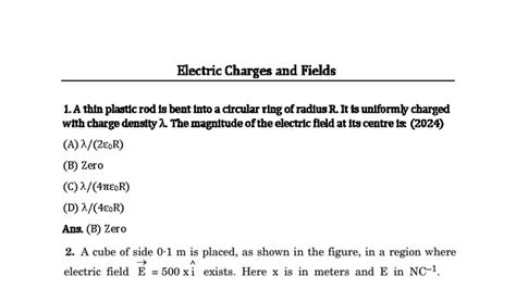 Electric Charge - physics - It is uniformly charged with charge density ...